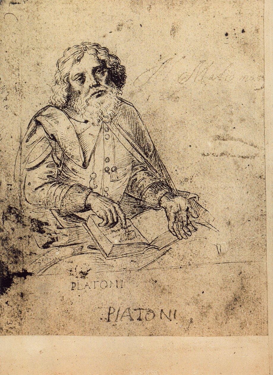 Platón portréja; Raphael rajza. Gallerie dellAccademia, Velence alkotó: Raffaello Sanzio Raphael