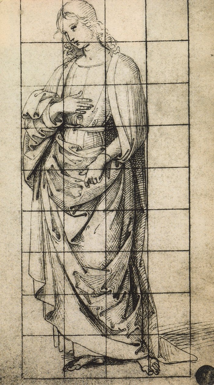 Tanulmány Szent János evangélistának; rajz: Raphael, Gallerie dellAccademia, Velence alkotó: Raffaello Sanzio Raphael