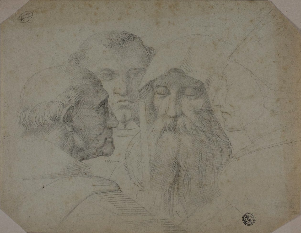 Négy férfi beszélgetésben alkotó: Raphael