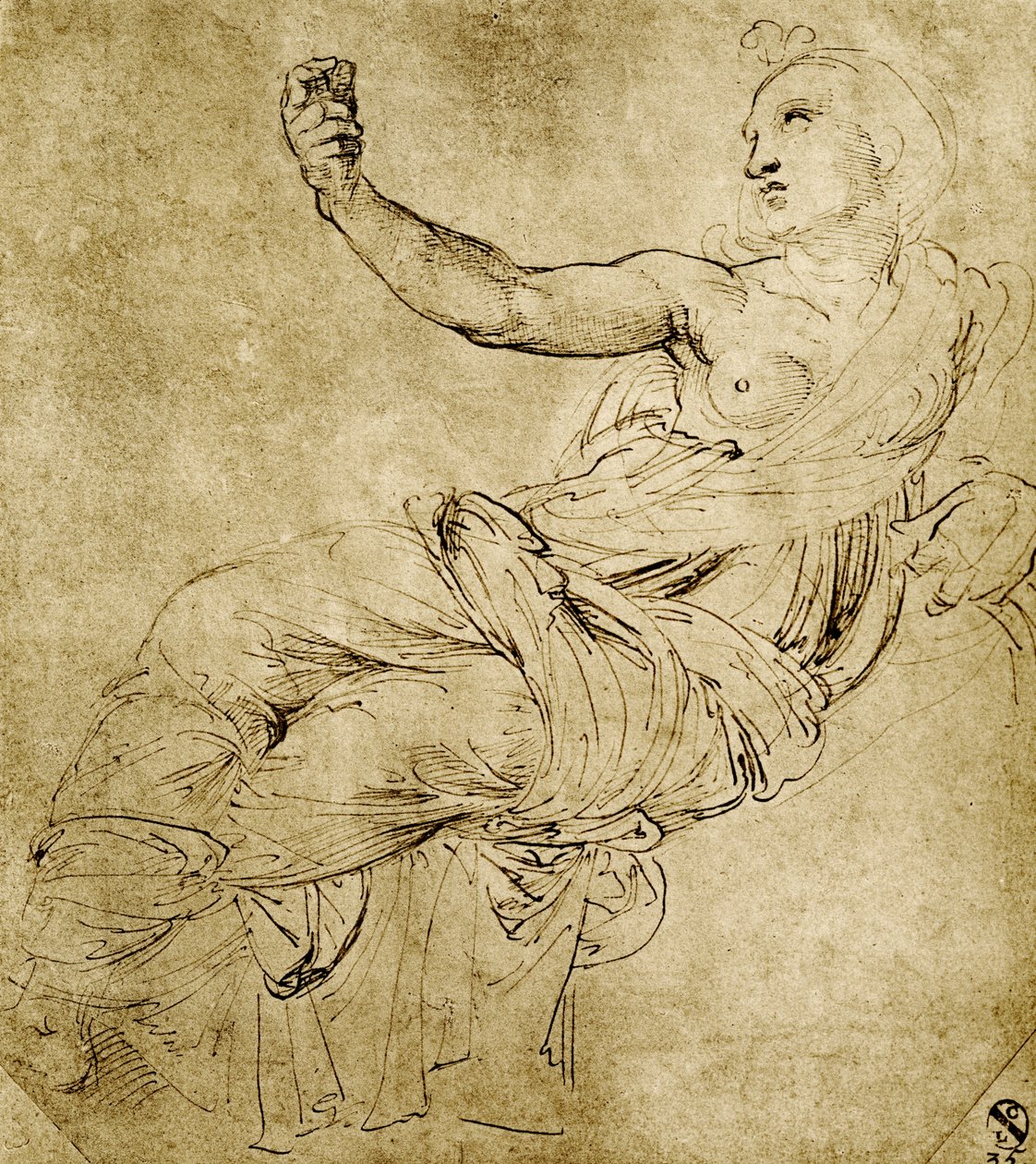 A Muse Euterpe alkotó: Raffaello Sanzio Raphael