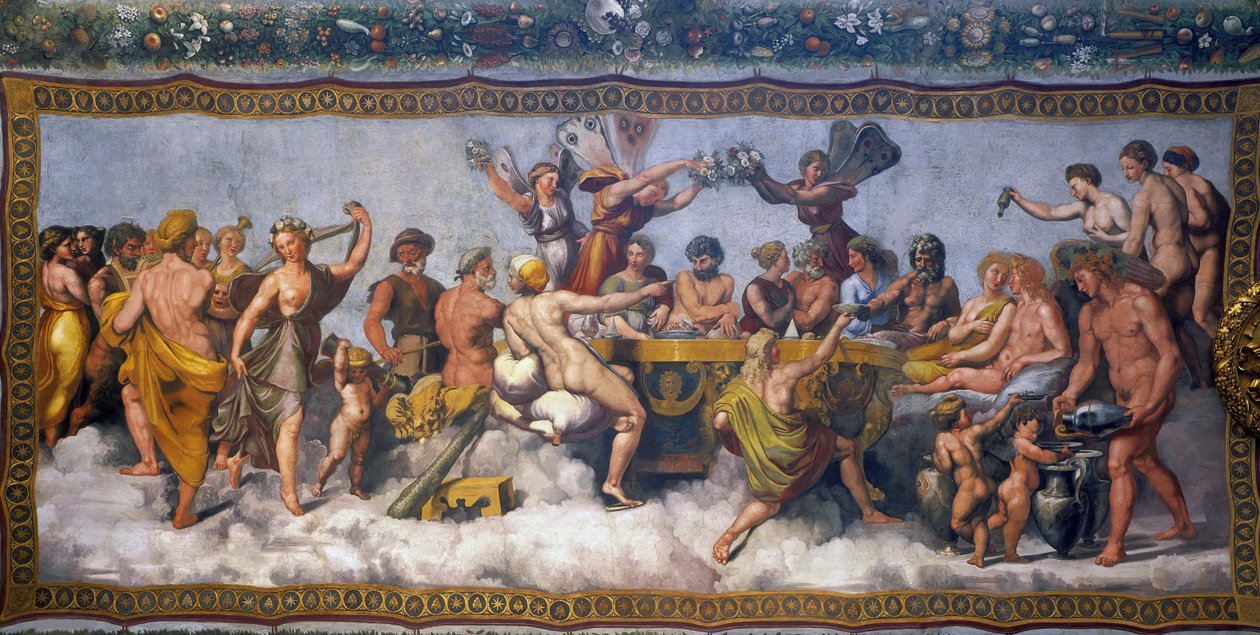 Ámor és Psyche esküvői bankettje, 1517. alkotó: Raphael