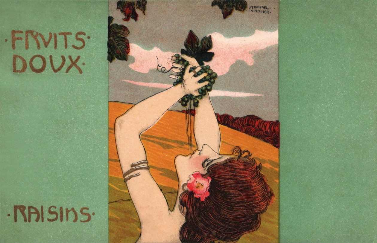Szőlő, 1900 körüli (illusztráció) alkotó: Raphael Kirchner