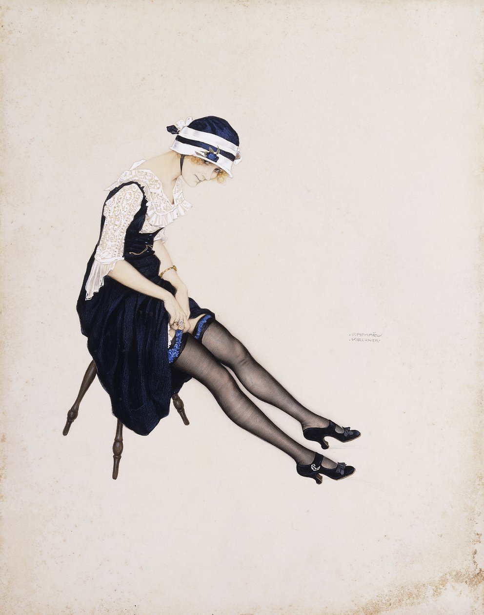 Harisnyakötő, alkotó: Raphael Kirchner