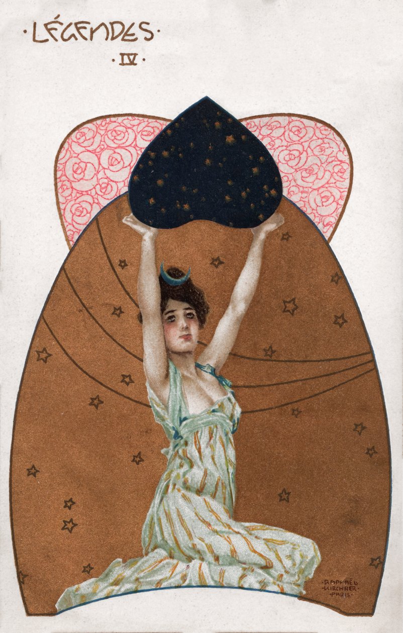 Nő szecessziós stílusban, 1900 körül (illusztráció) alkotó: Raphael Kirchner