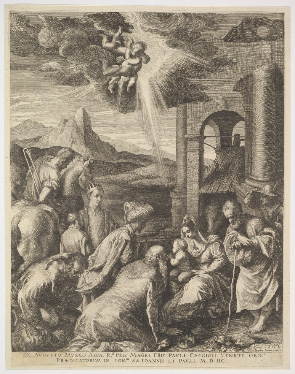 Mágusok imádása, 1598. alkotó: Raphael Sadeler