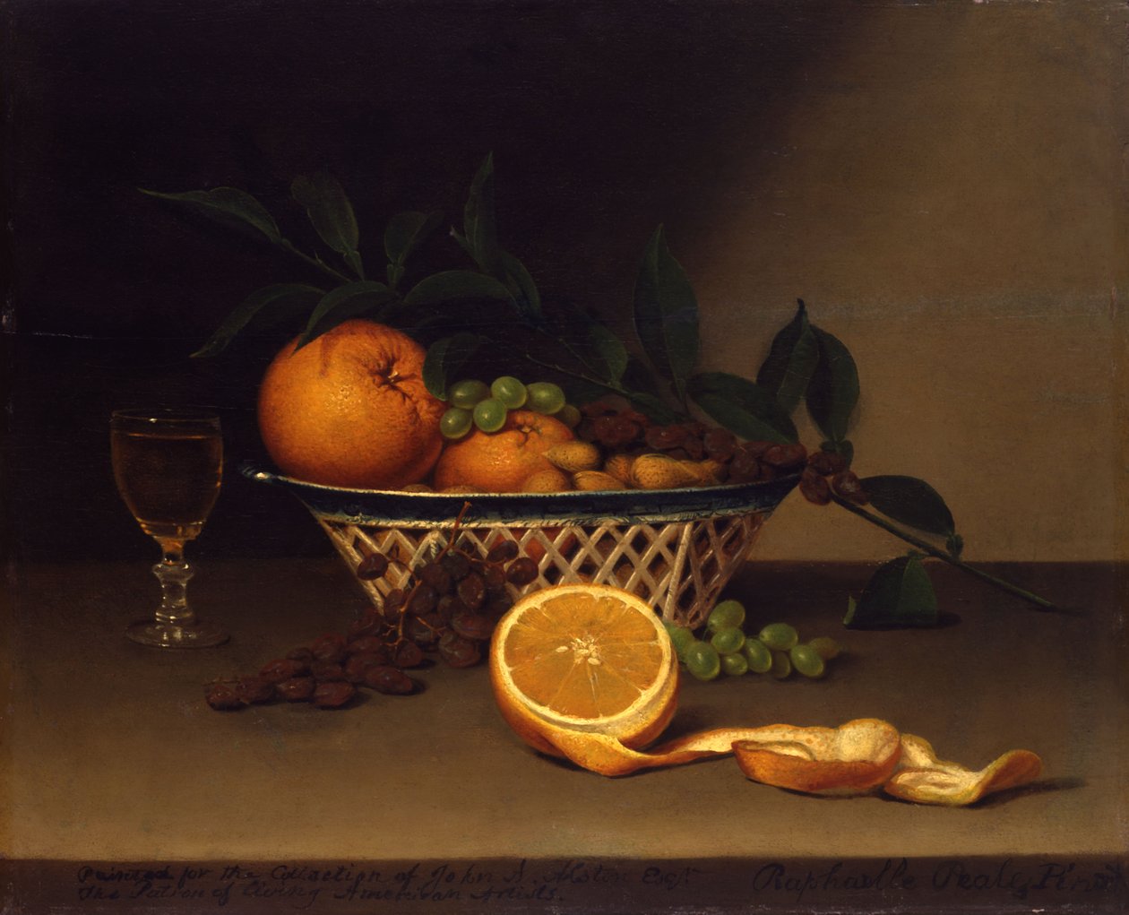 Csendélet narancsokkal alkotó: Raphaelle Peale