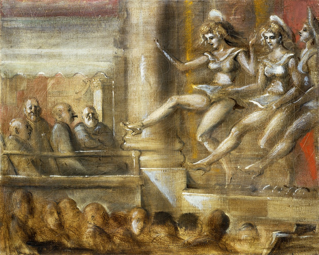 Három kórus lány alkotó: Reginald Marsh