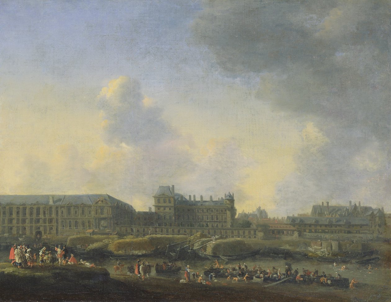 A Szajna, a Louvre és a Bourbon-palota látképe, 1655 körül. alkotó: Reinier Zeeman