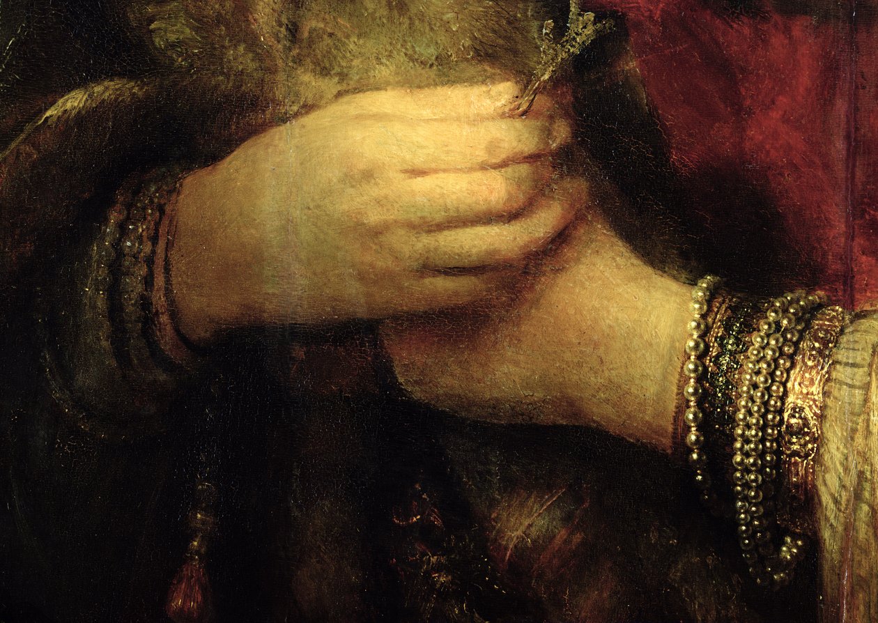 Saskia van Uylenburgh (1612-42) portréja gazdag kosztümben (részlet) (lásd: 244316) alkotó: Rembrandt van Rijn