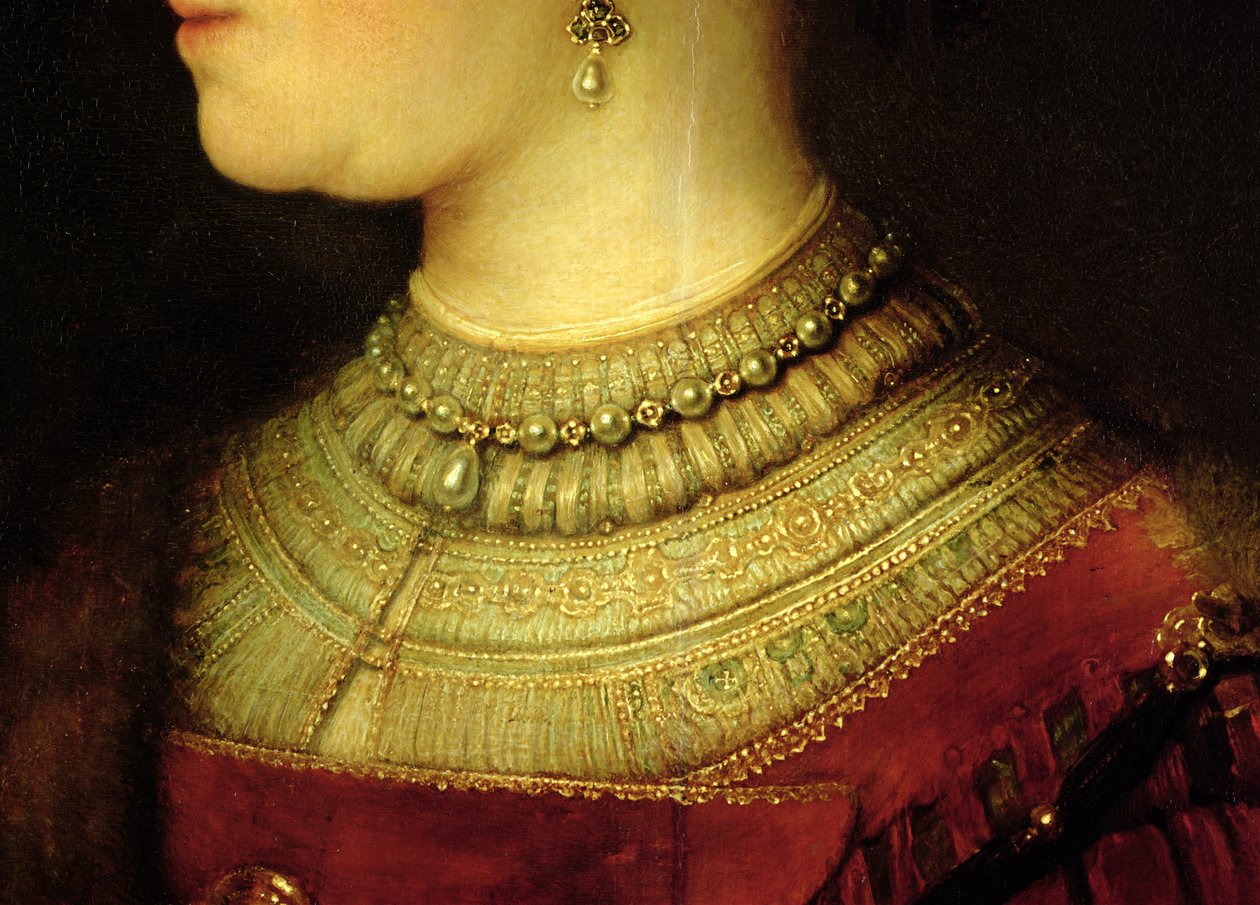 Saskia van Uylenburgh (1612-42) portréja gazdag kosztümben (részlet) (lásd: 244316) alkotó: Rembrandt van Rijn