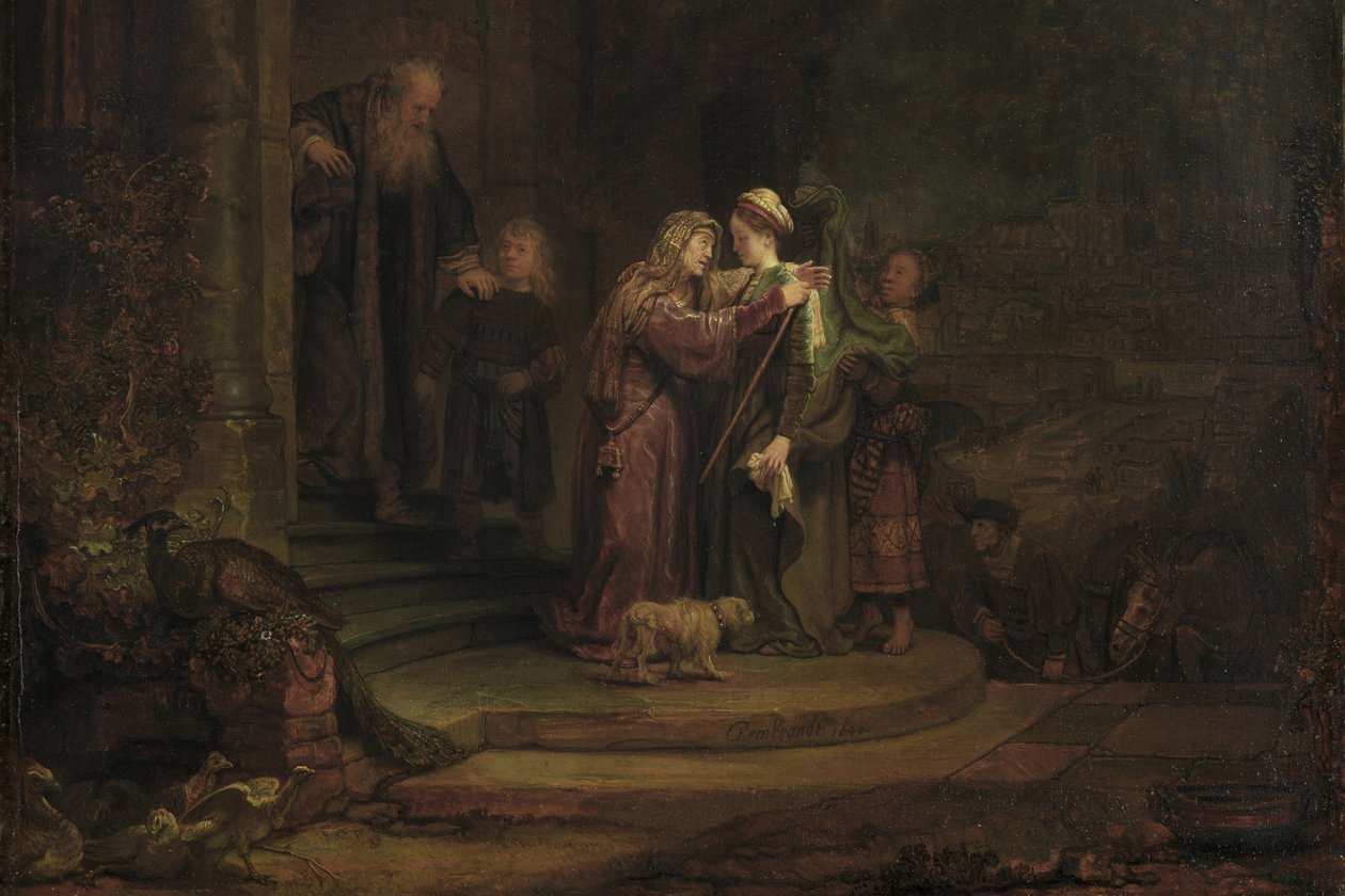 The Visitation, 1640 (olaj, cédruslemez) (909142 részlet) alkotó: Rembrandt van Rijn