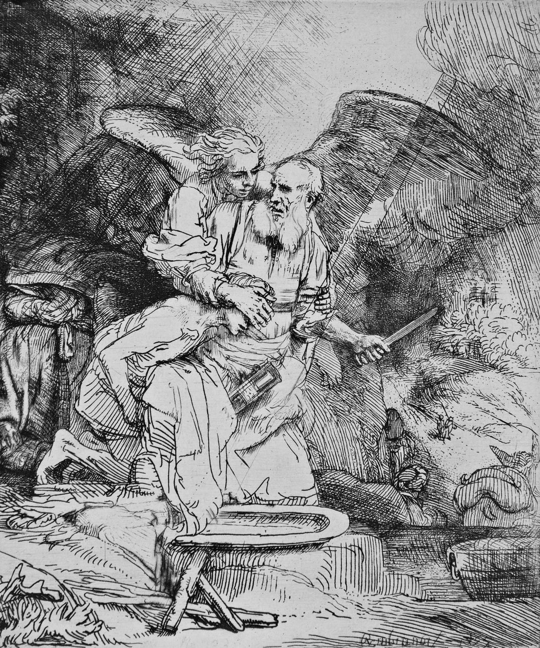 Ábrahám áldozat alkotó: Rembrandt van Rijn