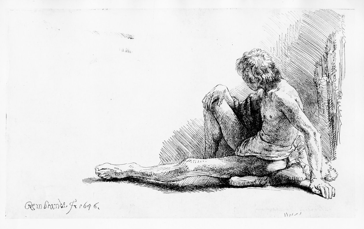 Földön ülő ember, 1646 alkotó: Rembrandt van Rijn