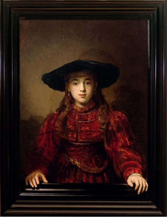 Lány a képkeretben alkotó: Rembrandt van Rijn