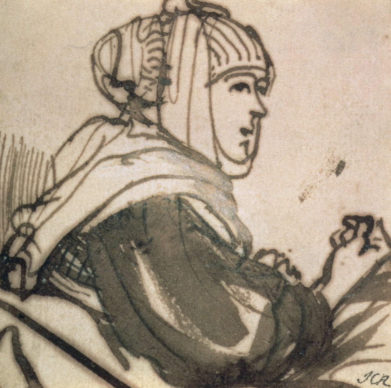 Saskia portréja, 1634 (tinta és mosás papíron) alkotó: Rembrandt van Rijn