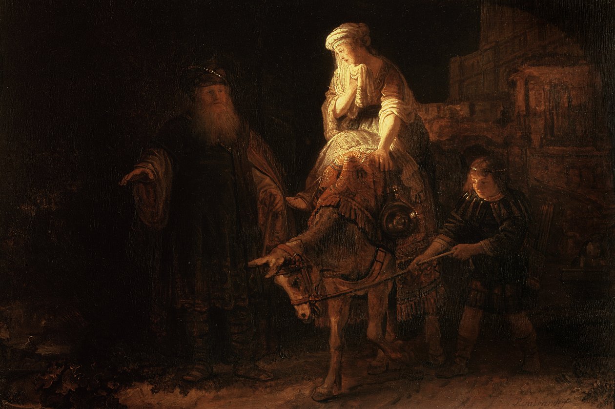 A semanita feleség távozása alkotó: Rembrandt van Rijn