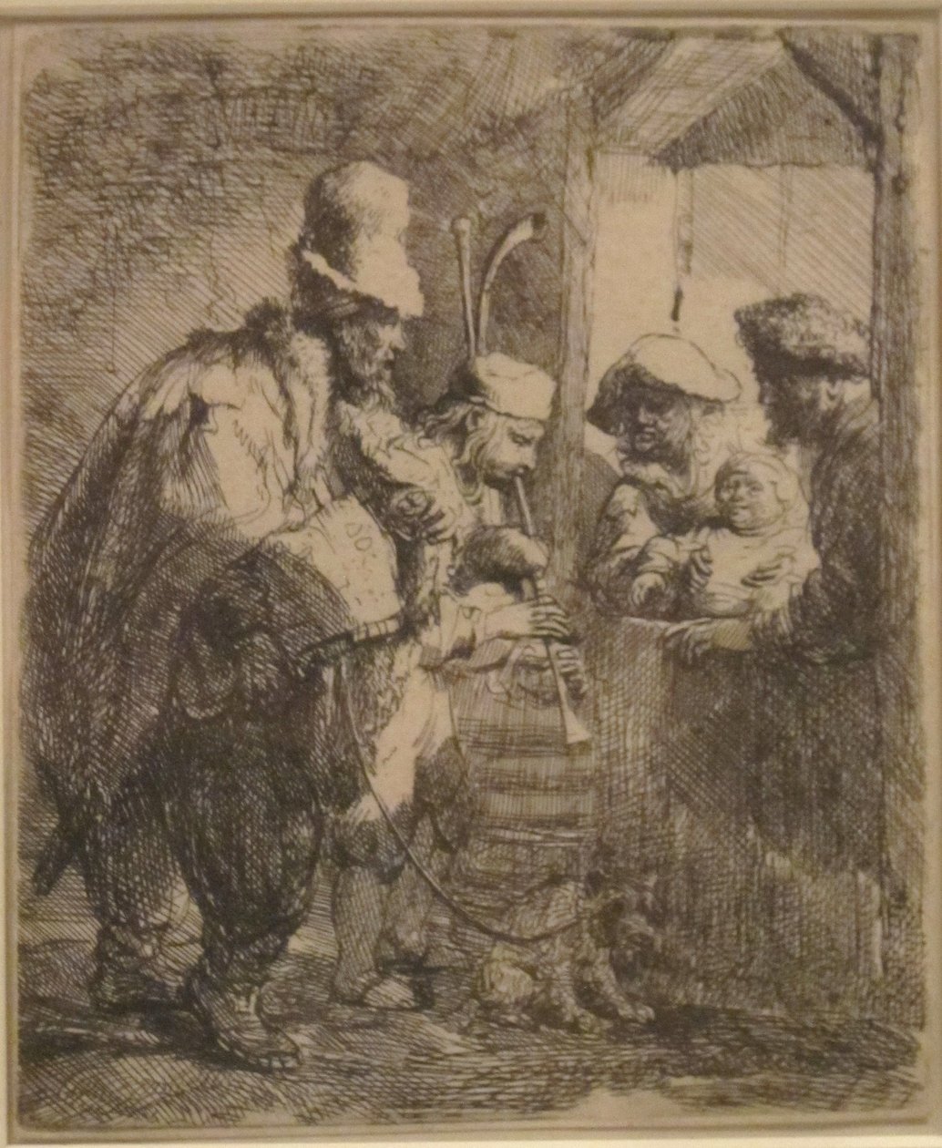 A Sétáló zenészek alkotó: Rembrandt