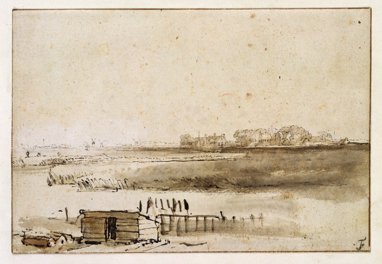 Kilátás Houtewaalra alkotó: Rembrandt van Rijn