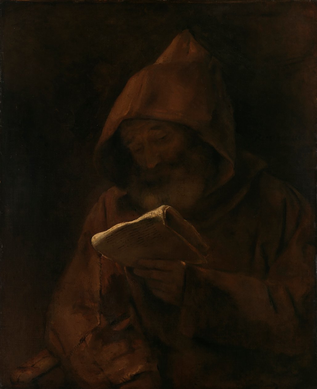 Egy szerzetes olvas, 1661. alkotó: Rembrandt van Rijn