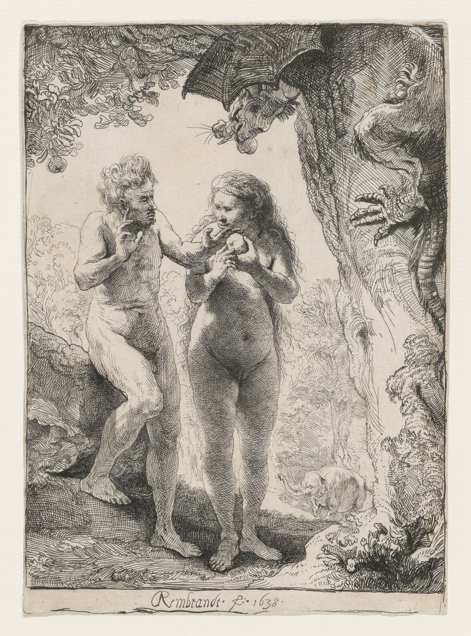 Ádám és Éva, 1638 alkotó: Rembrandt van Rijn