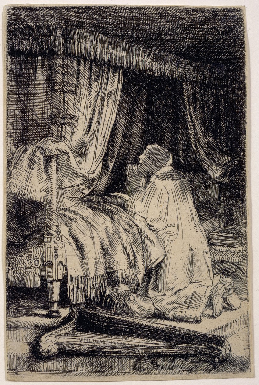 Dávid az imában alkotó: Rembrandt van Rijn