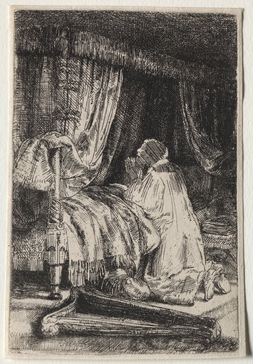 Dávid imában, 1652. alkotó: Rembrandt van Rijn