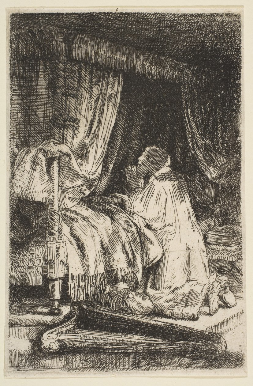 Dávid imában, 1652. alkotó: Rembrandt van Rijn
