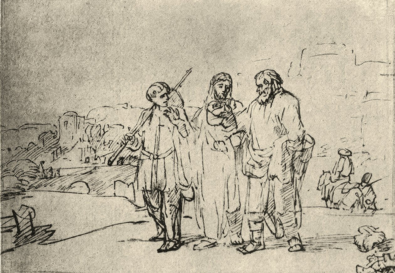 Séta Emmausba alkotó: Rembrandt van Rijn