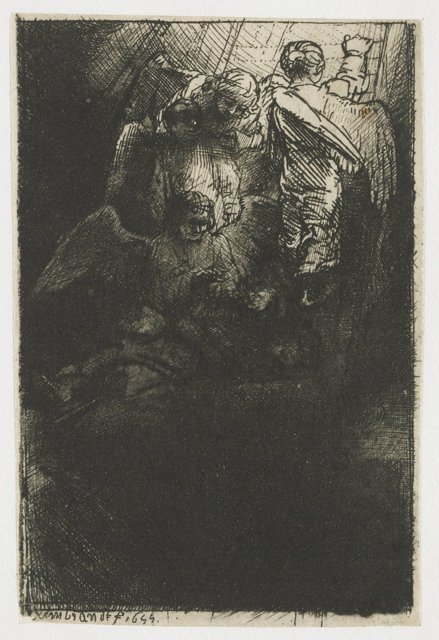 Jákob létrája alkotó: Rembrandt van Rijn