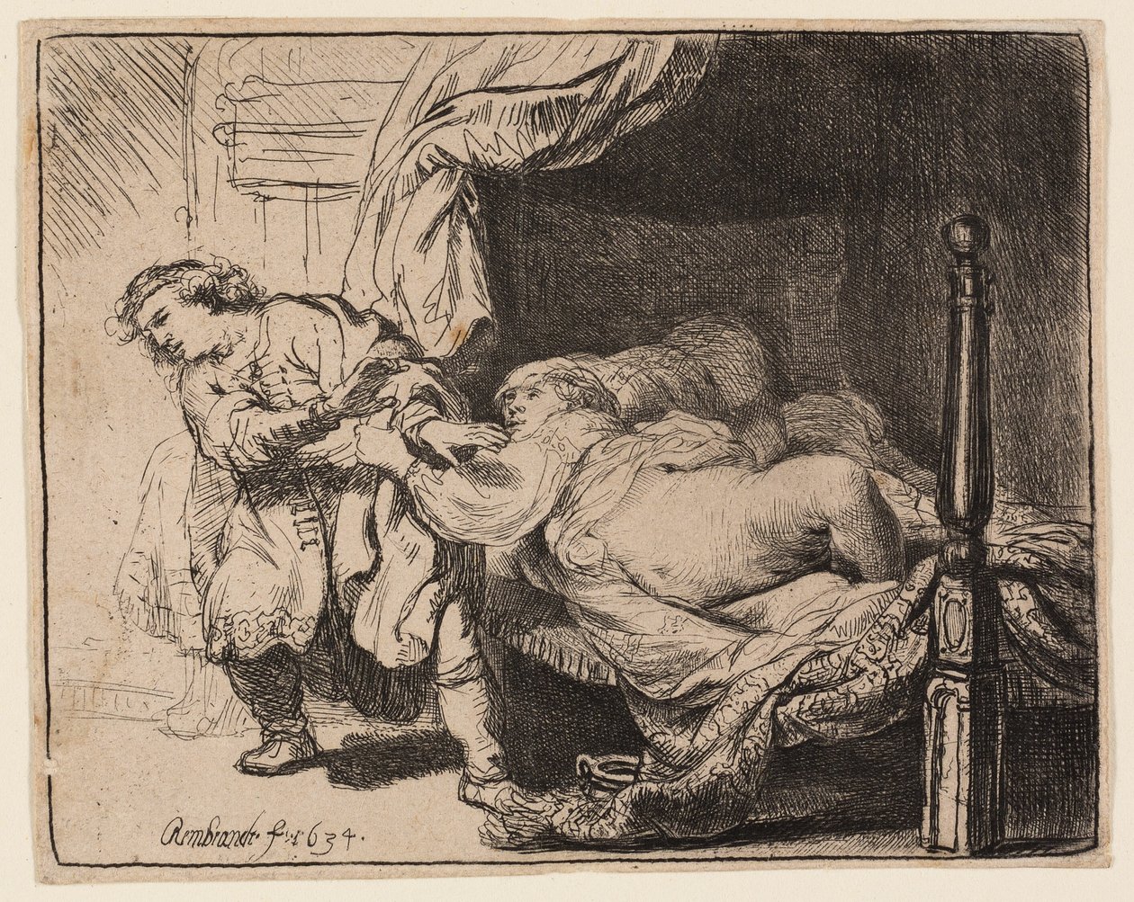 József és Potifár felesége alkotó: Rembrandt van Rijn