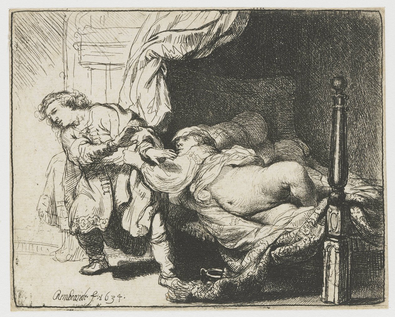 József és Potifár felesége alkotó: Rembrandt van Rijn