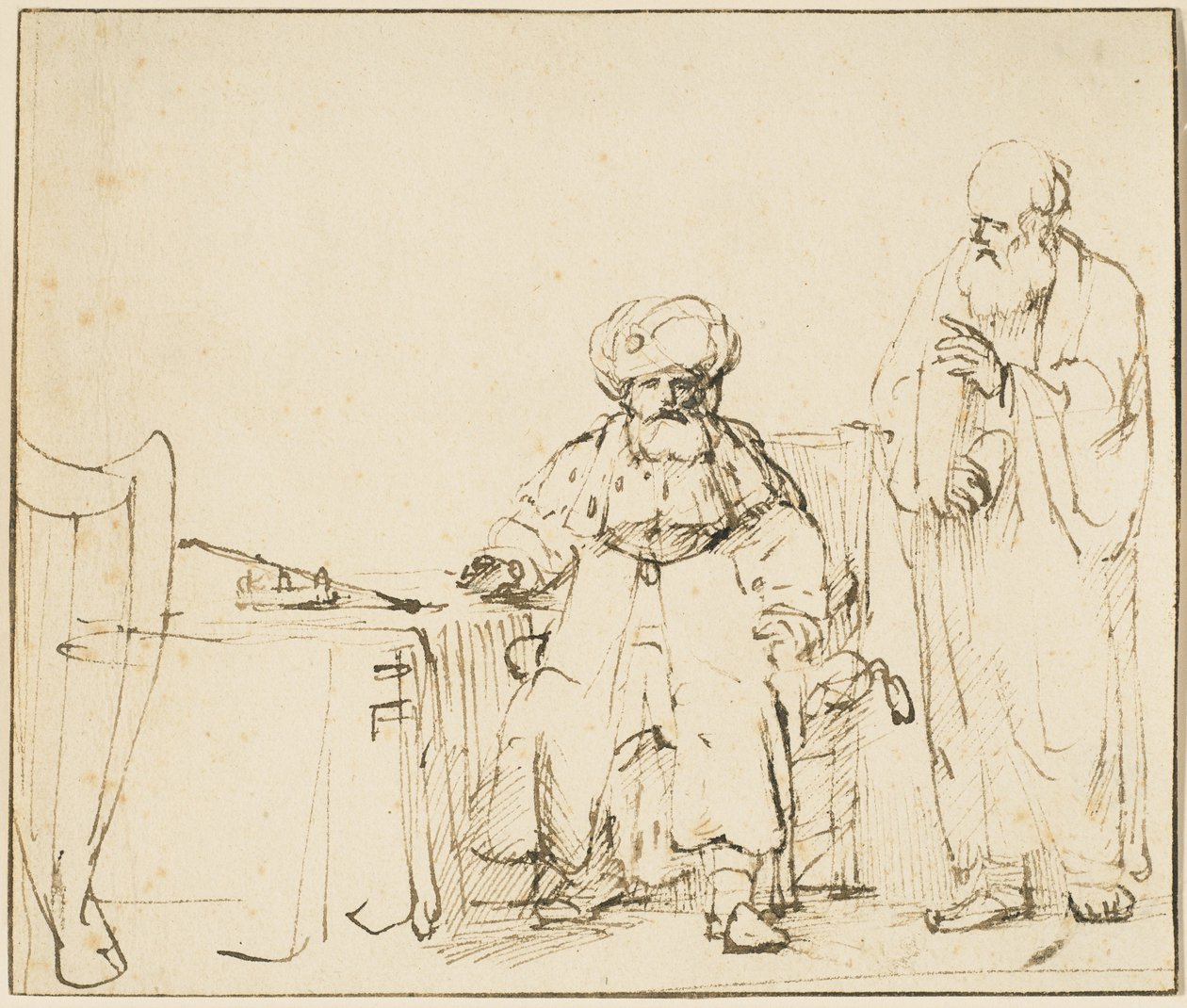 Nathan int David, 1652-53 körül alkotó: Rembrandt van Rijn