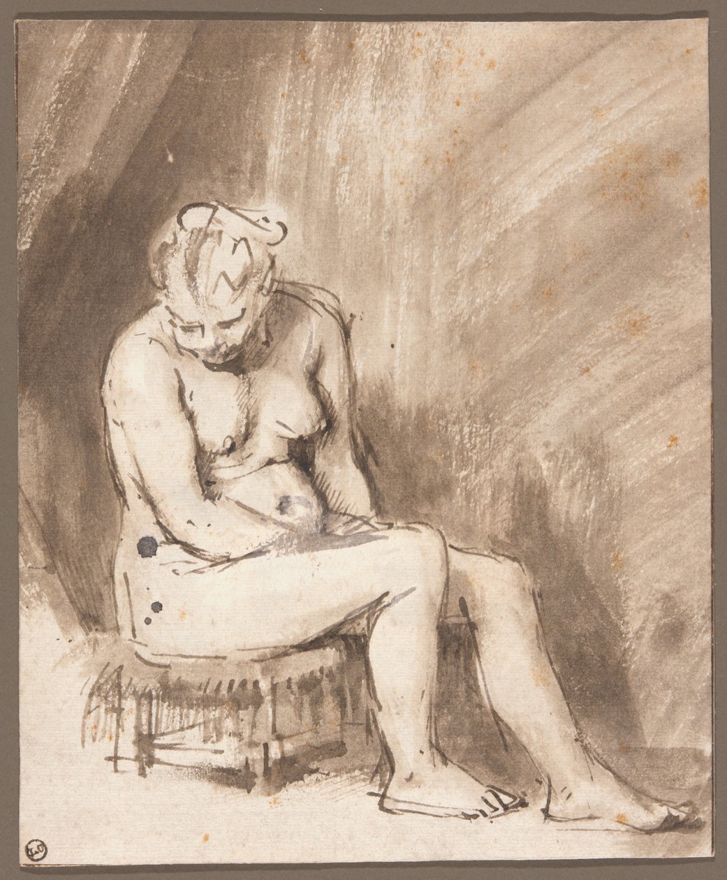 Ülő női akt alkotó: Rembrandt van Rijn
