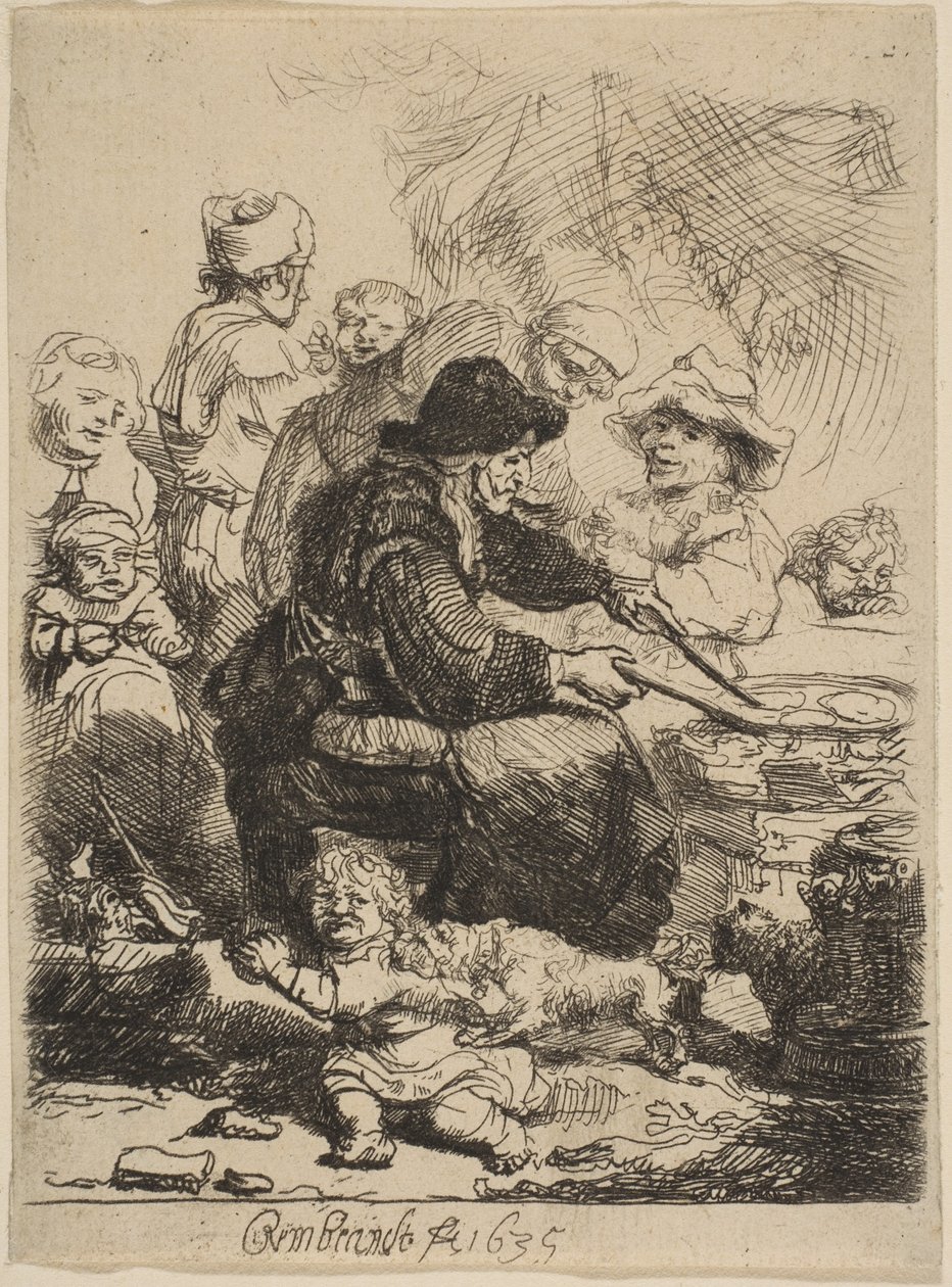 A palacsinta nő, 1635. alkotó: Rembrandt van Rijn