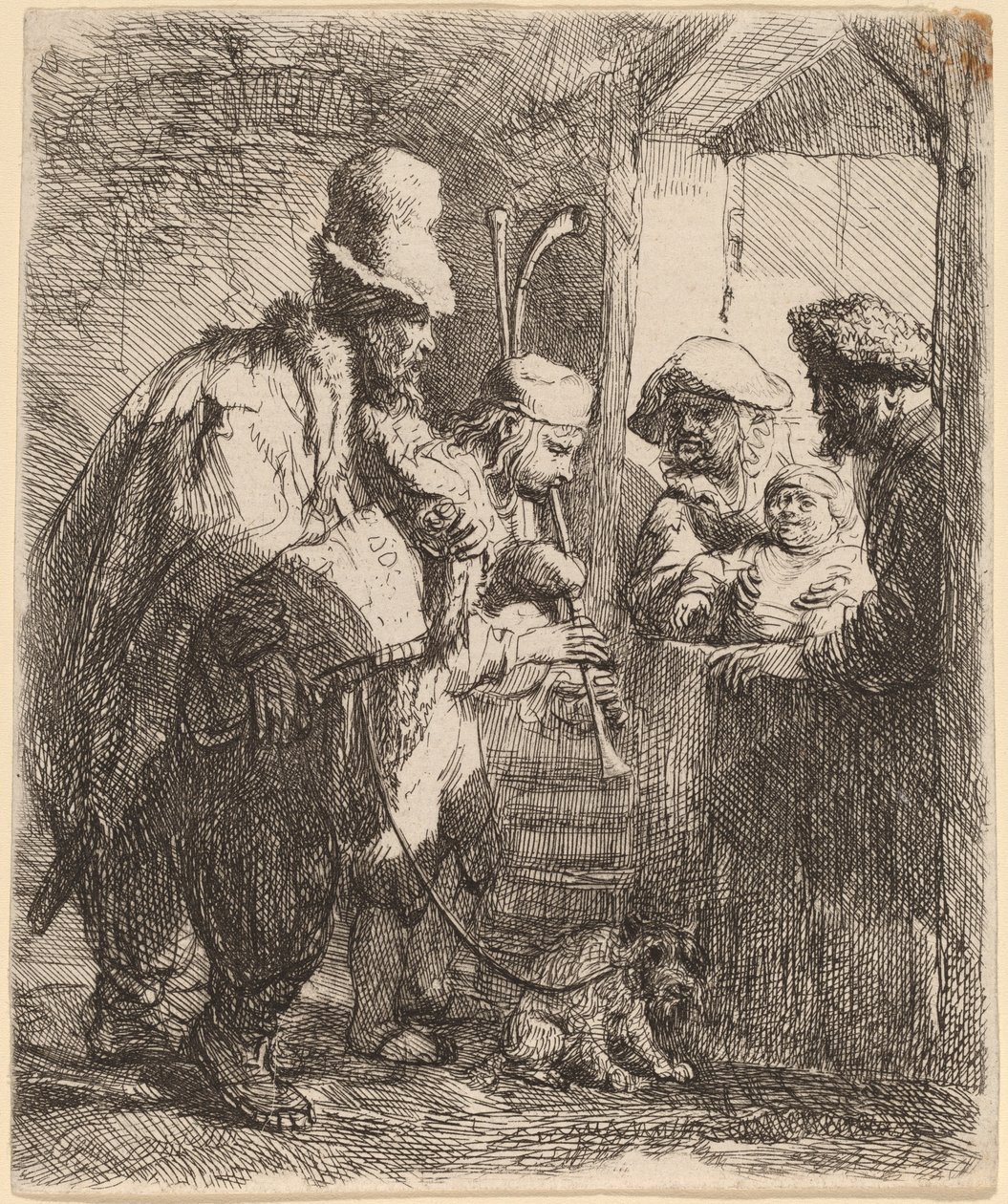 A Sétáló zenészek alkotó: Rembrandt van Rijn