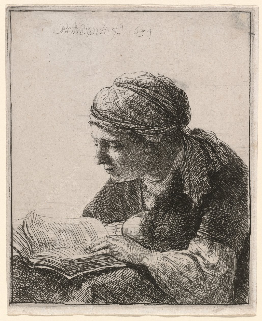 Olvasó nő alkotó: Rembrandt van Rijn