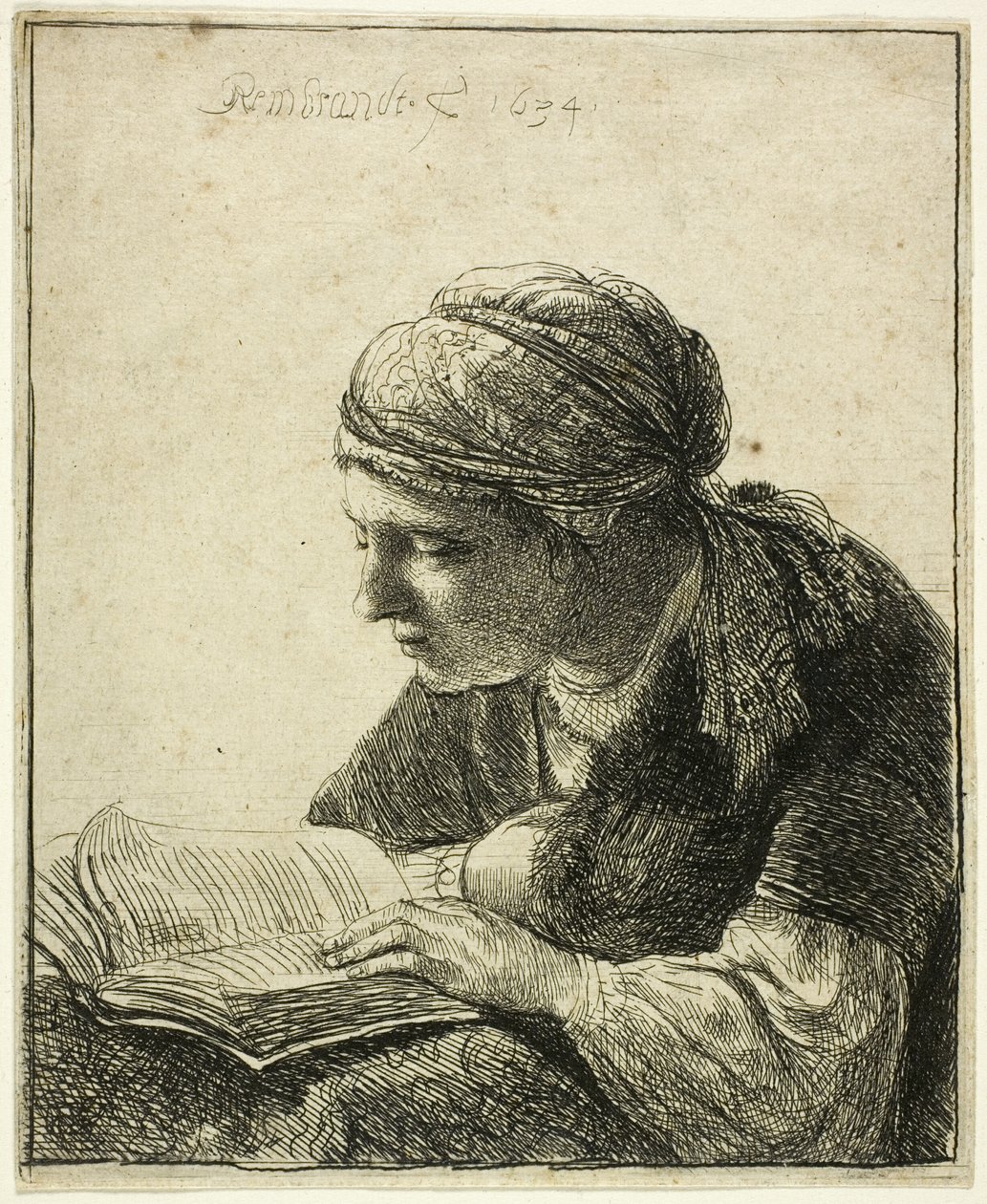 Olvasó nő alkotó: Rembrandt van Rijn