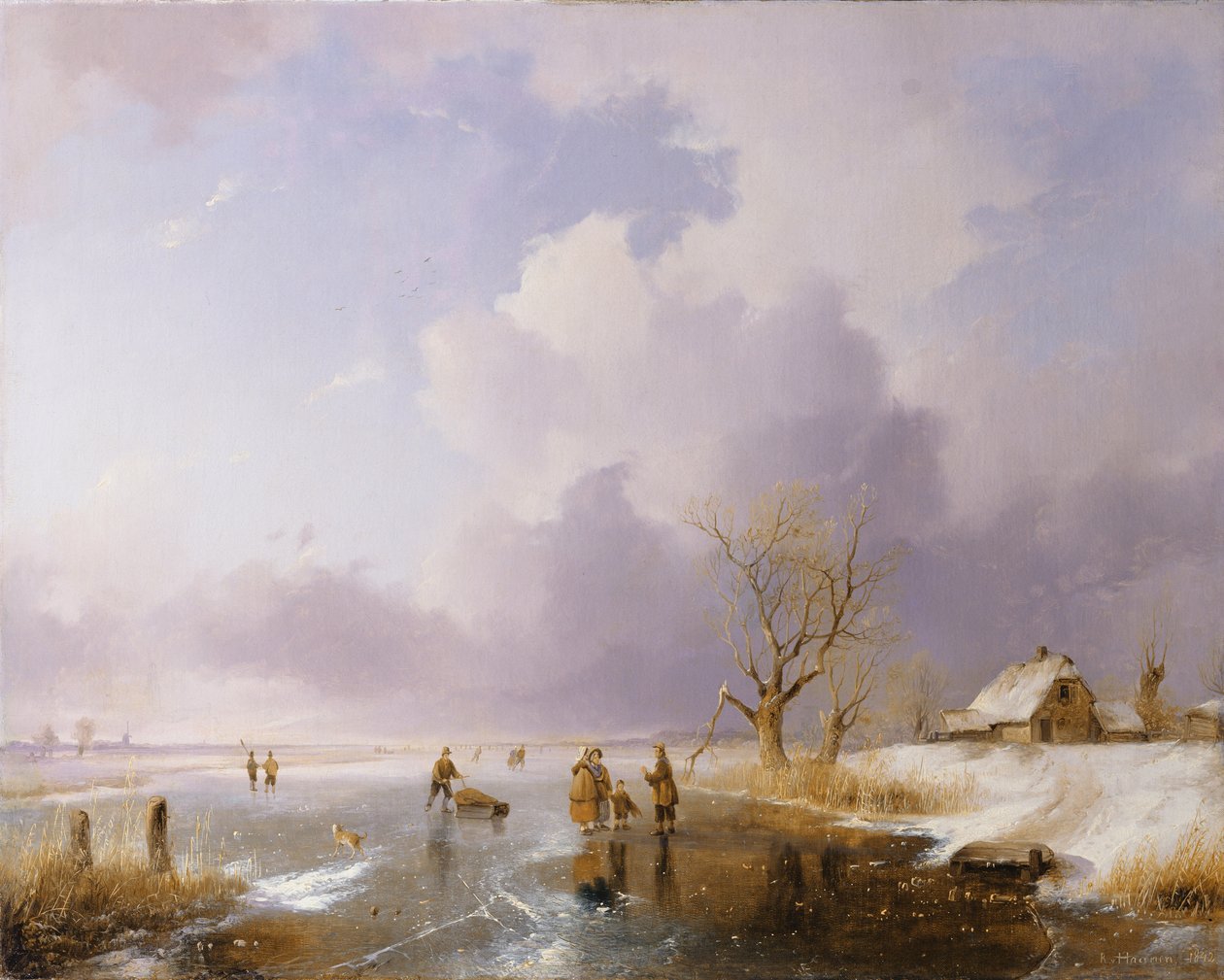 Táj befagyott csatornával, 1842 alkotó: Remigius Adrianus Haanen