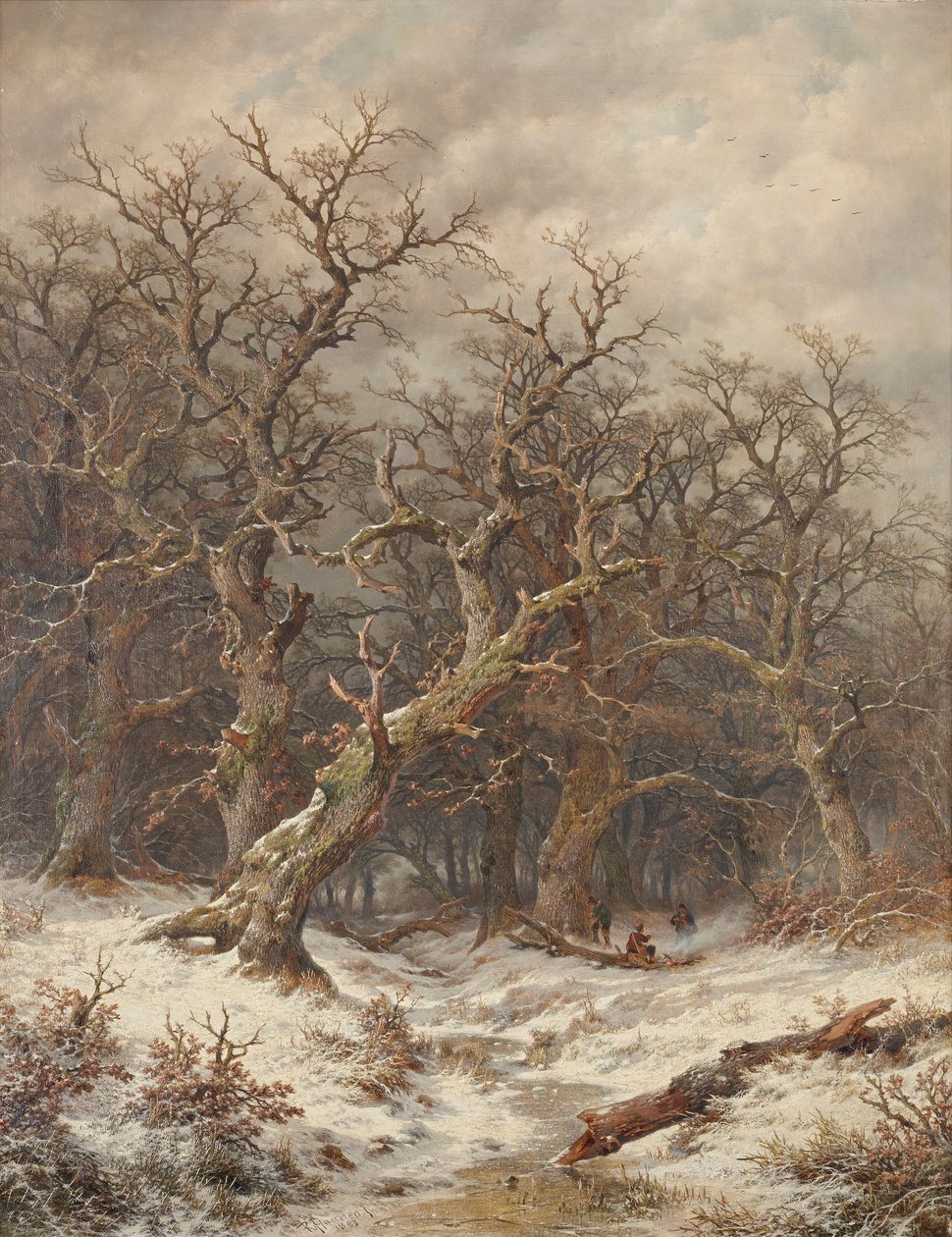 Téli táj (téli erdő) alkotó: Remigius Adrianus van Haanen
