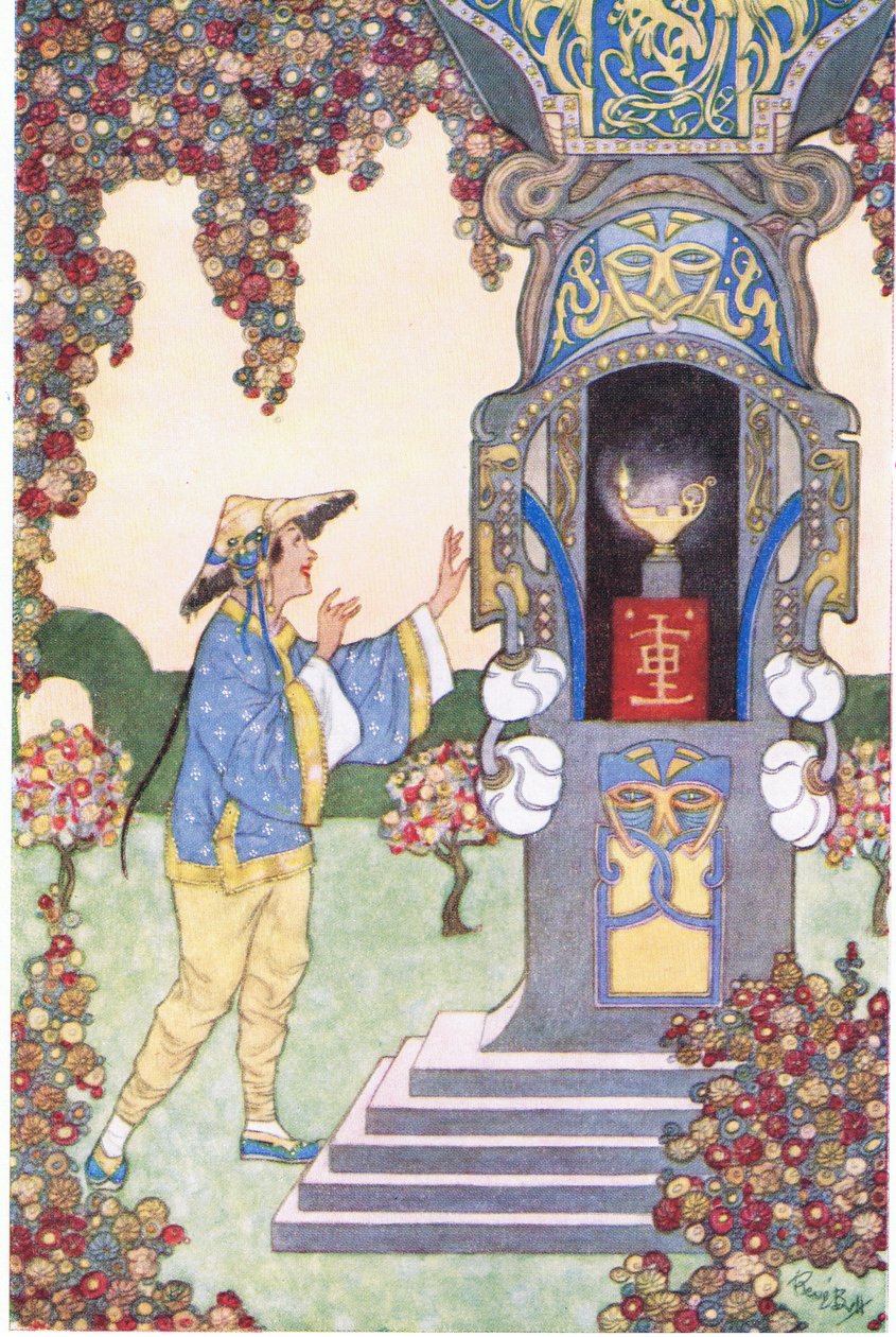 Aladdin megtalálja a lámpát, 1930-as évek alkotó: René Bull
