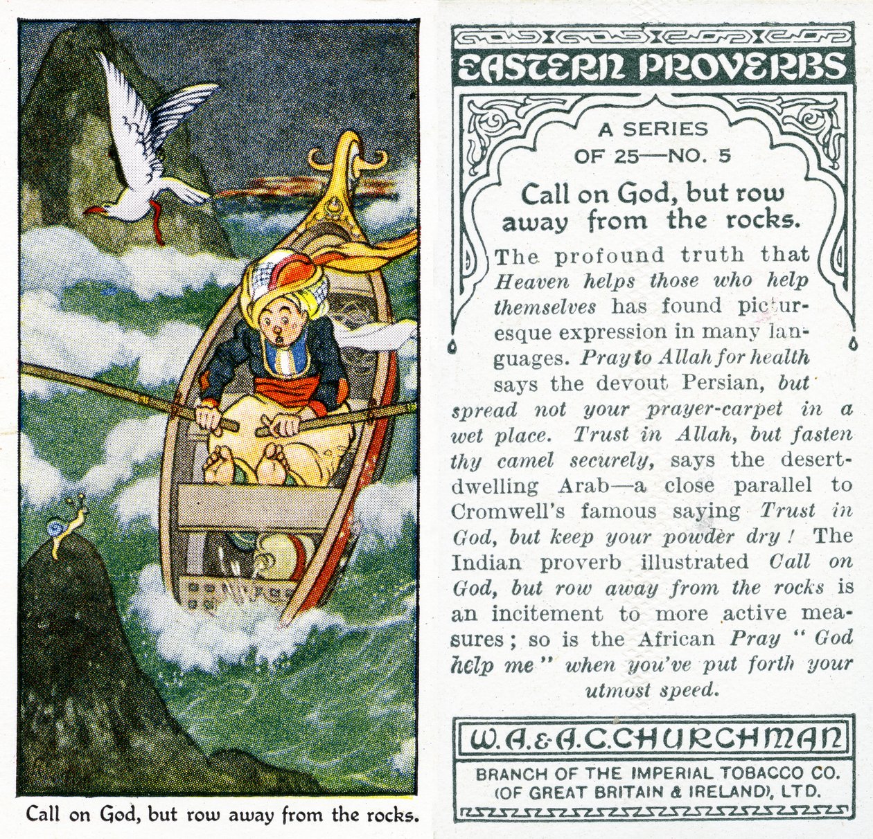 „Hívd segítségül Istent, de evezzünk el a szikláktól”, 1931 (lásd még: 498212) alkotó: René Bull