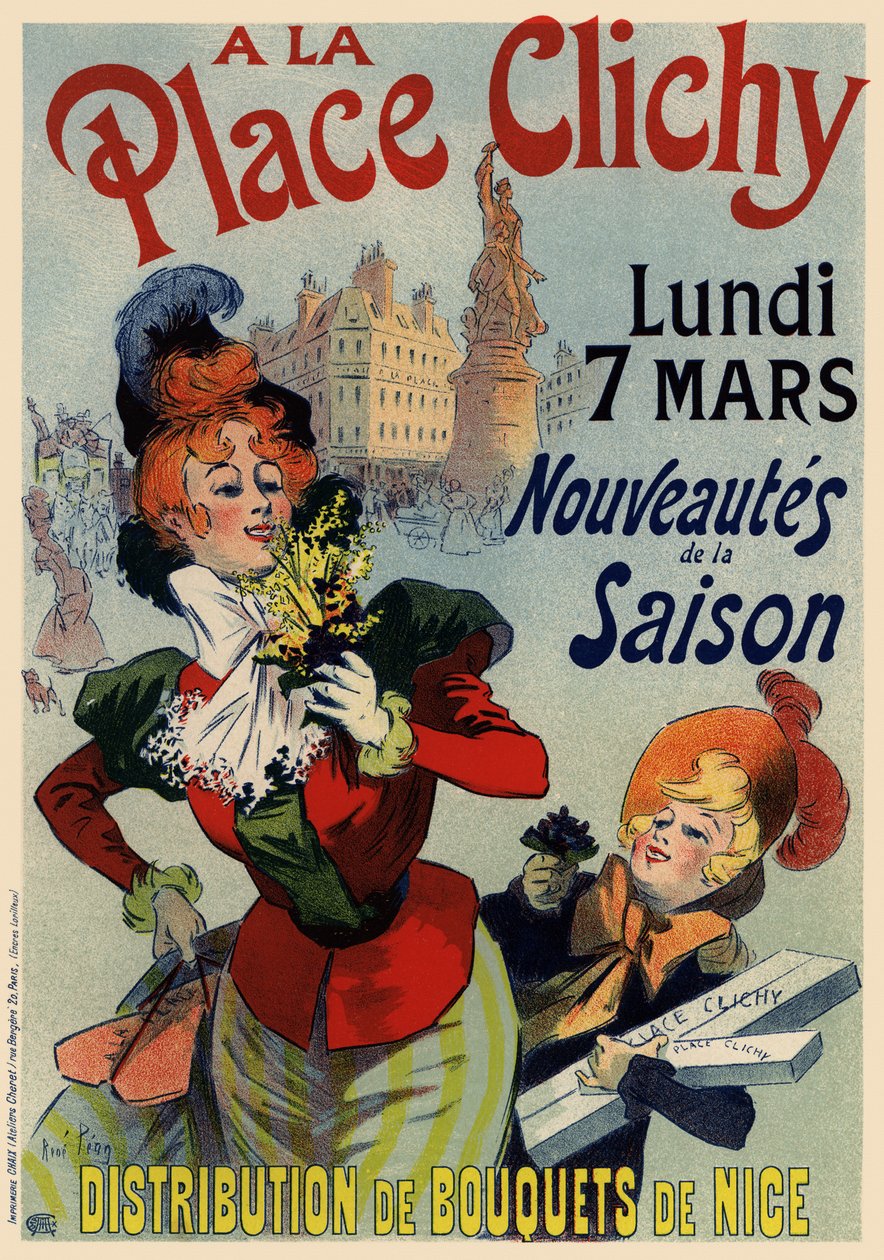 A la Place Clichy poszter, 1890-es évek alkotó: René Louis Péan