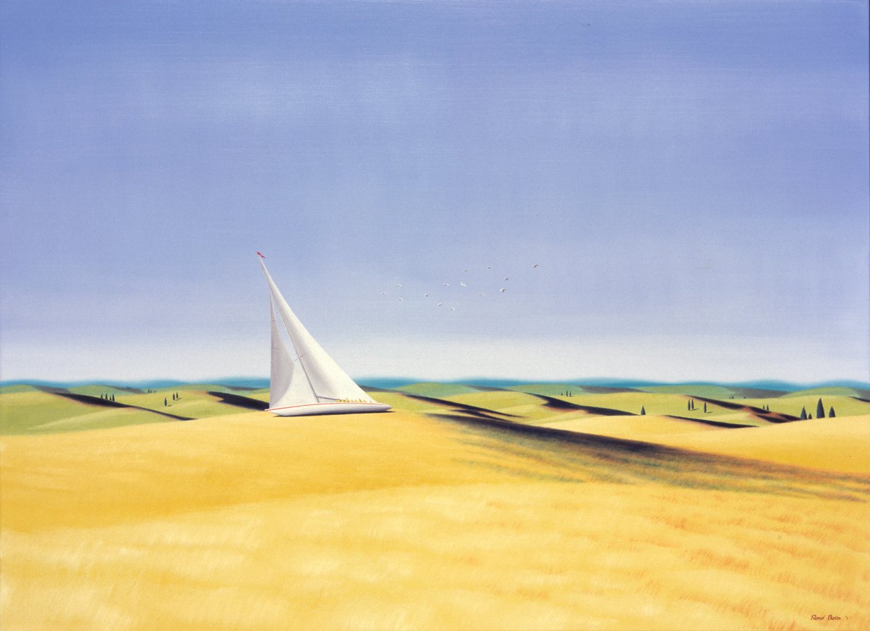 Vitorlázás Toszkánában, 2001, Olaj, vászon alkotó: Rene Boin