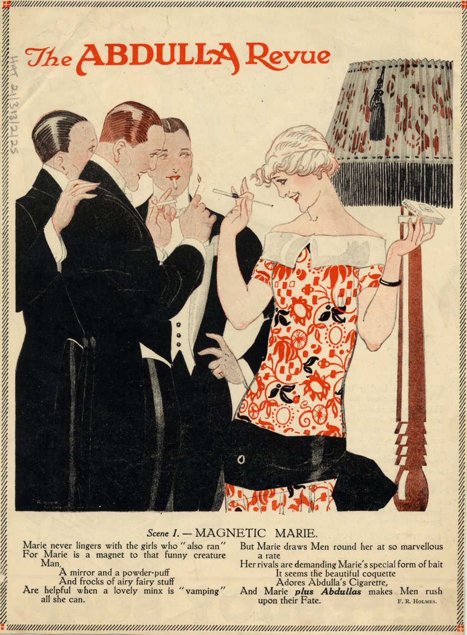 Abdulla cigaretták, 1920-as évek alkotó: Rene Vincent