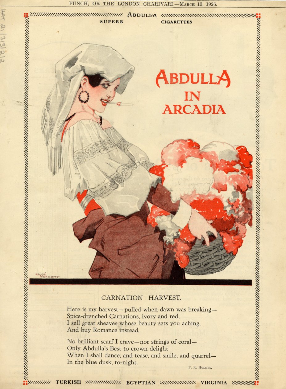 Abdulla cigaretta, 1926 alkotó: Rene Vincent