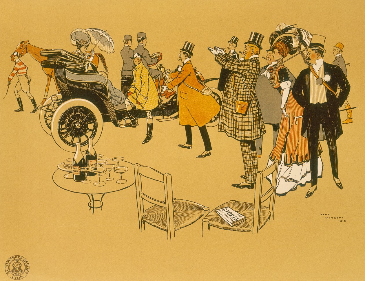 Berliet autókat reklámozó plakát, 1906 alkotó: Rene Vincent