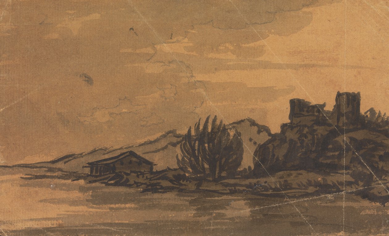 Táj a házzal a folyóparton alkotó: Rev. William Gilpin