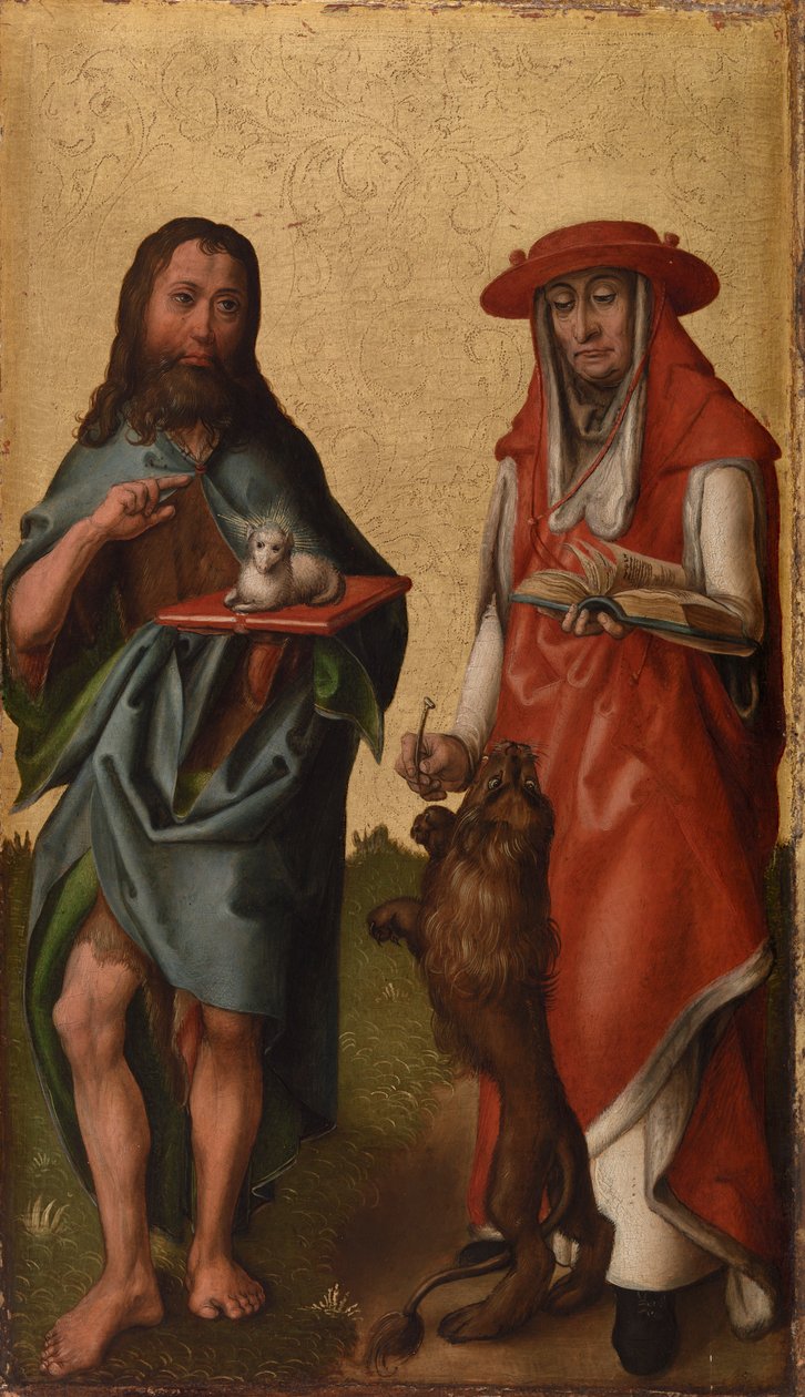 Keresztelő János és Jeromos szentek alkotó: Rhenish Master