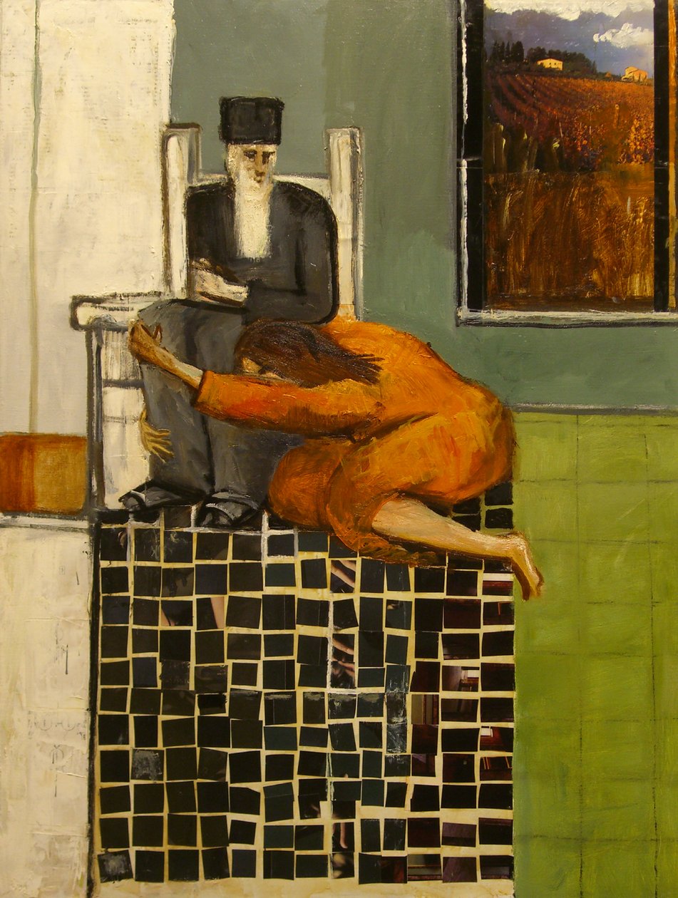 Elisha, 1999 (olaj és kollázs, vászon) alkotó: Richard Contemporary Artist Mcbee