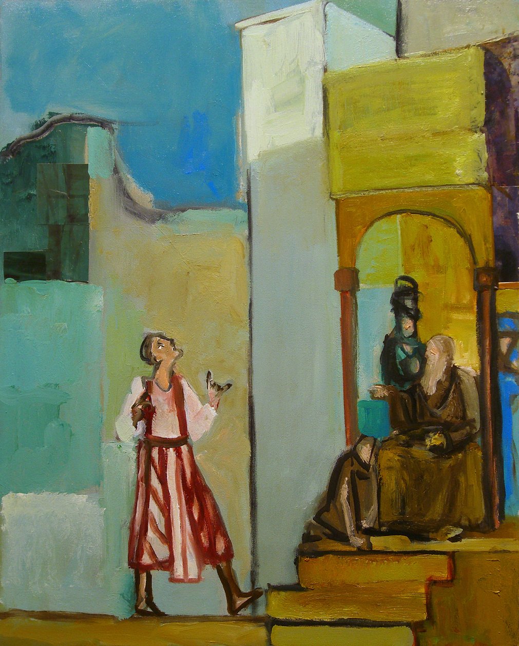 Joseph testvéreinek küldött, 1998 (olaj és kollázs, vászon) alkotó: Richard Contemporary Artist Mcbee